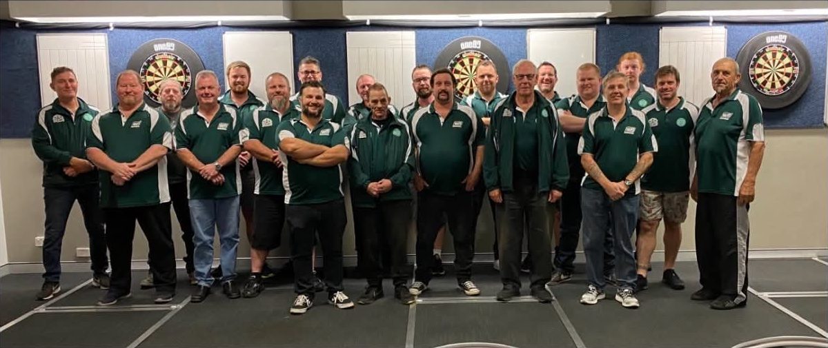 The full Olympic Kingsway squad lined up in front of the boards