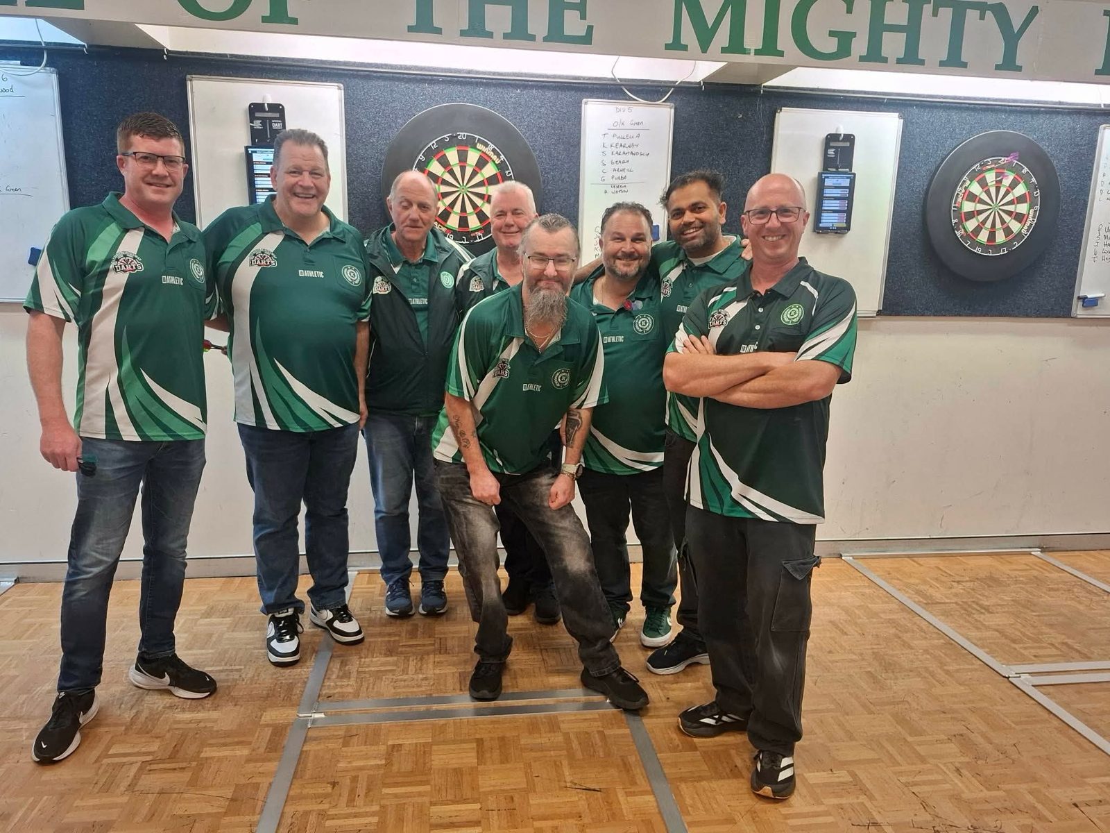 O/K Green team, Division 5 premiers, at the boards